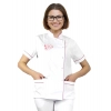 Żakiet kosmetyczny biały damski z logo "100% Natural"